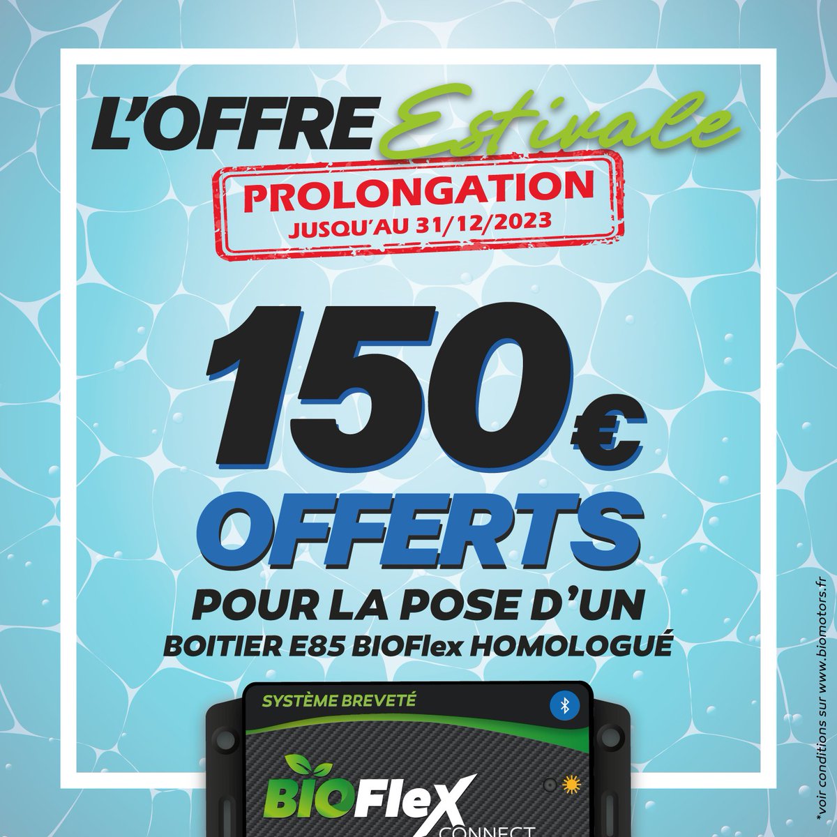 SuperethanolE85's tweet photo. Biomotors prolonge sa remise de 150€ pour l’installation de #boîtiersE85 homologués jusqu'au 31/12/23. Cette offre peut se cumuler avec les aides de collectivités. Roulons plus vert & moins cher grâce au #Superéthanol #E85 !🚘⛽️👍
👉https://t.co/1ihOQ7RSXU
#bioéthanol #FlexE85 https://t.co/S8DEUfAFrr