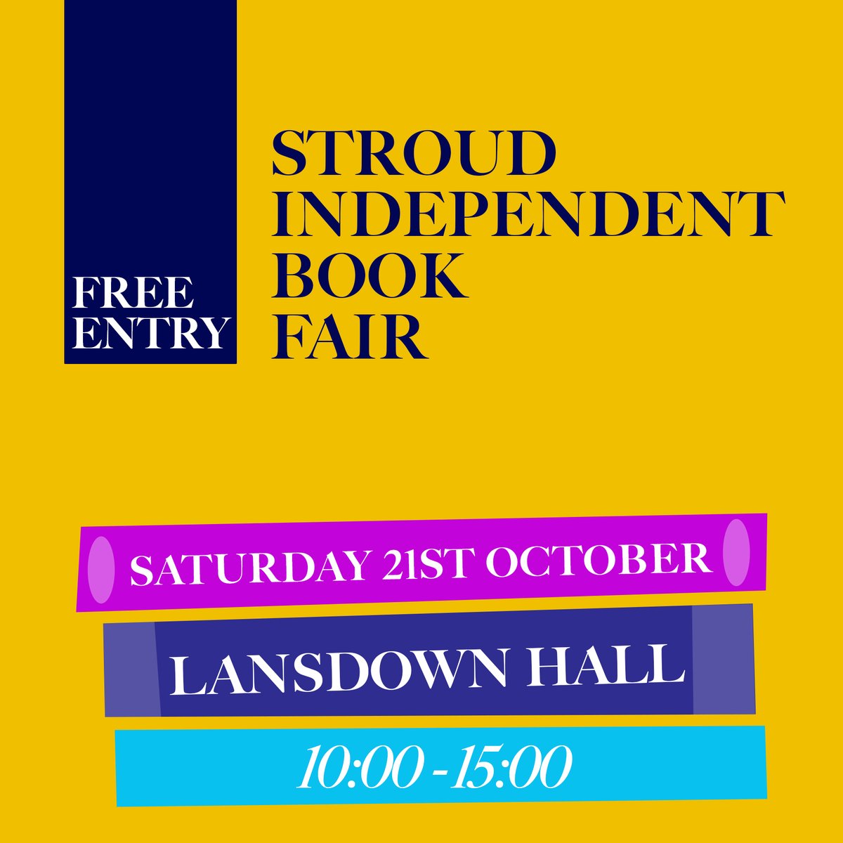 @StroudStories @stroudnews @BBCGlos A big event for Independent authors in Stroud on Saturday 21 October. Don't miss this one if you're looking for good reading #readingforpleasure #Reading #readingcommunity