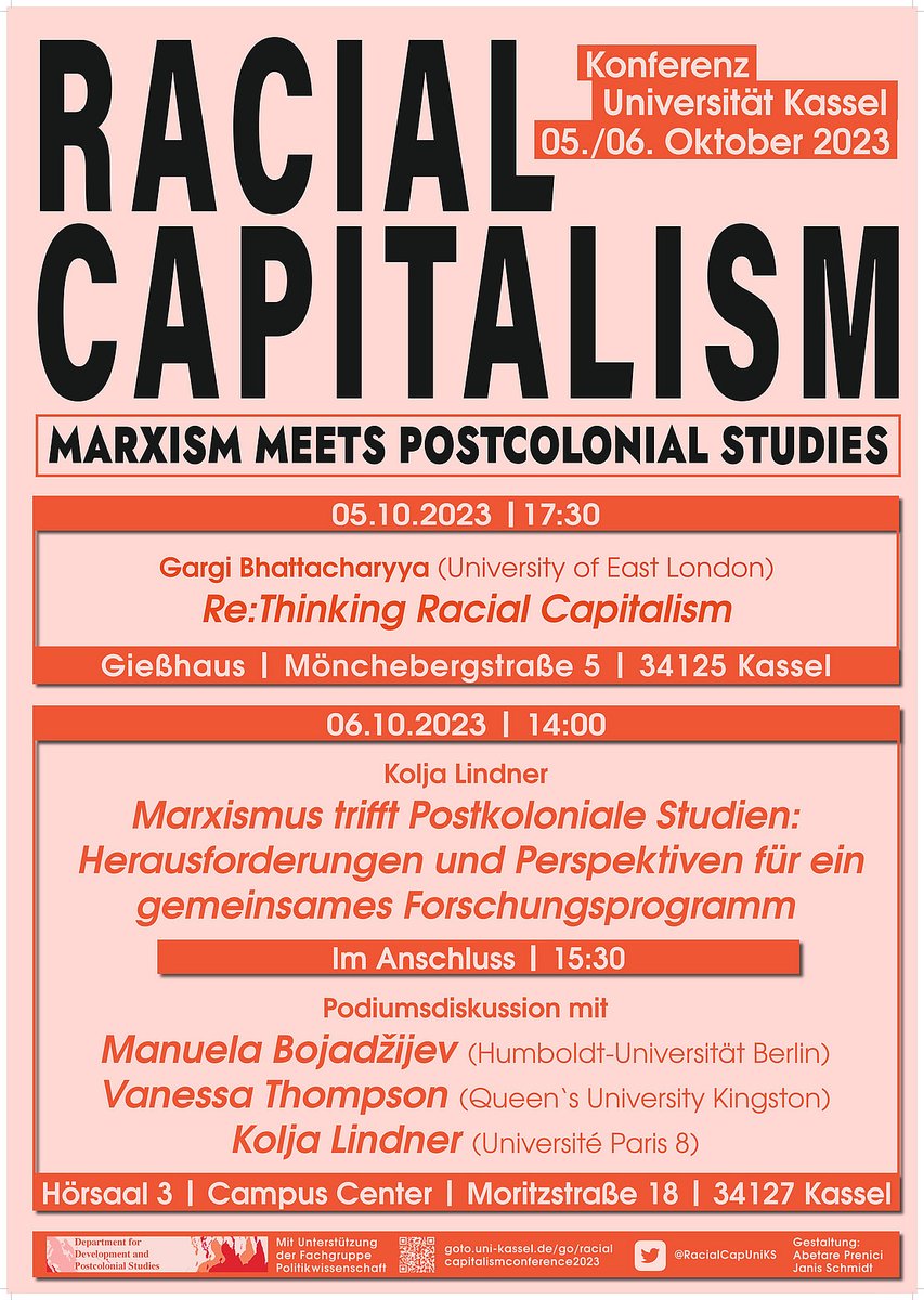 uni_kassel's tweet photo. Morgen beginnt an der Uni Kassel die Konferenz „Racial Capitalism – Marxism meets Postcolonial Studies”, organisiert vom Fachgebiet #Entwicklungspolitik und Postkoloniale Studien. 

Mehr Infos gibt es hier: https://t.co/lDrW8xtlkJ https://t.co/BDlrpby1u8