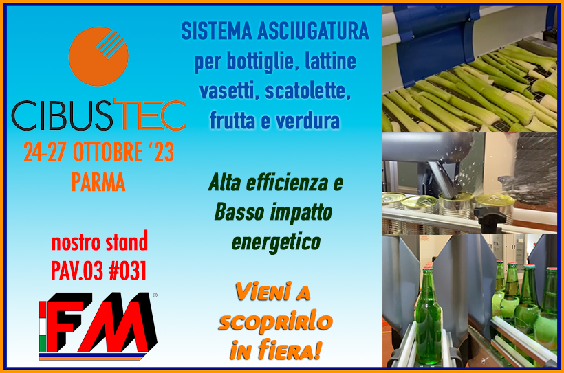 fmpartec's tweet photo. Stiamo scaldando i motori per @CibusTec ! Esporremo alcune soluzioni di asciugatura - bottiglie, lattine, vasetti, frutta e verdura - con la Linea #GreenBlow. Info: https://t.co/KRg4HYaQrO #sistemaasciugatura #asciugaturabottiglie #asciugaturalattine #asciugaturavasetti #cibustec https://t.co/jQ6vnwbDjq