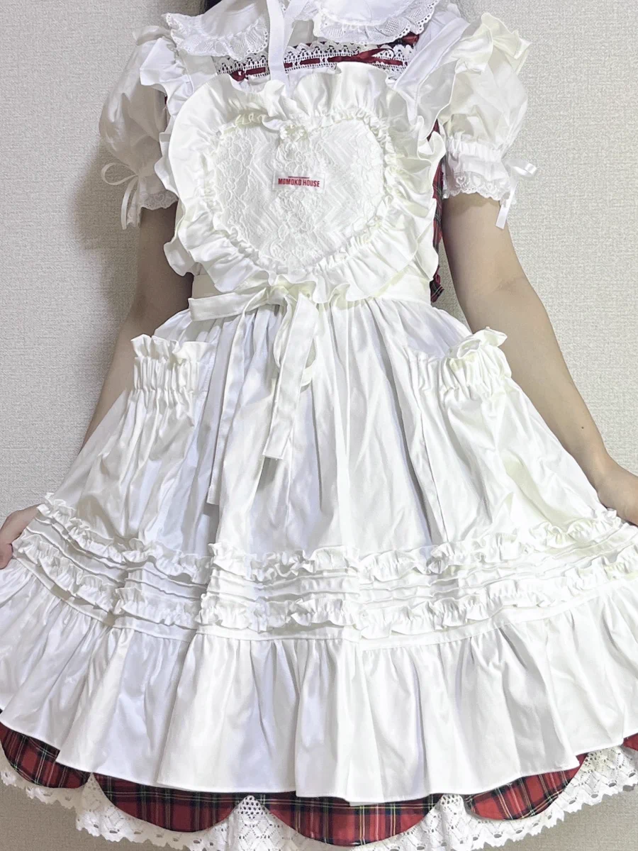 モモコハウス エプロン ハート 白 花柄 ロリータ momoko house F7leShDaEAAFexe?format=webp&