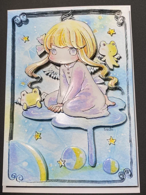 素敵なイラストの数々を立体化させていただきました。それぞれのイラストを描かれた作家さんはこちら。1枚目 Sachiさん2枚目 yluさん3枚目 ソラコさん #天使の日  #シャドーボックス 