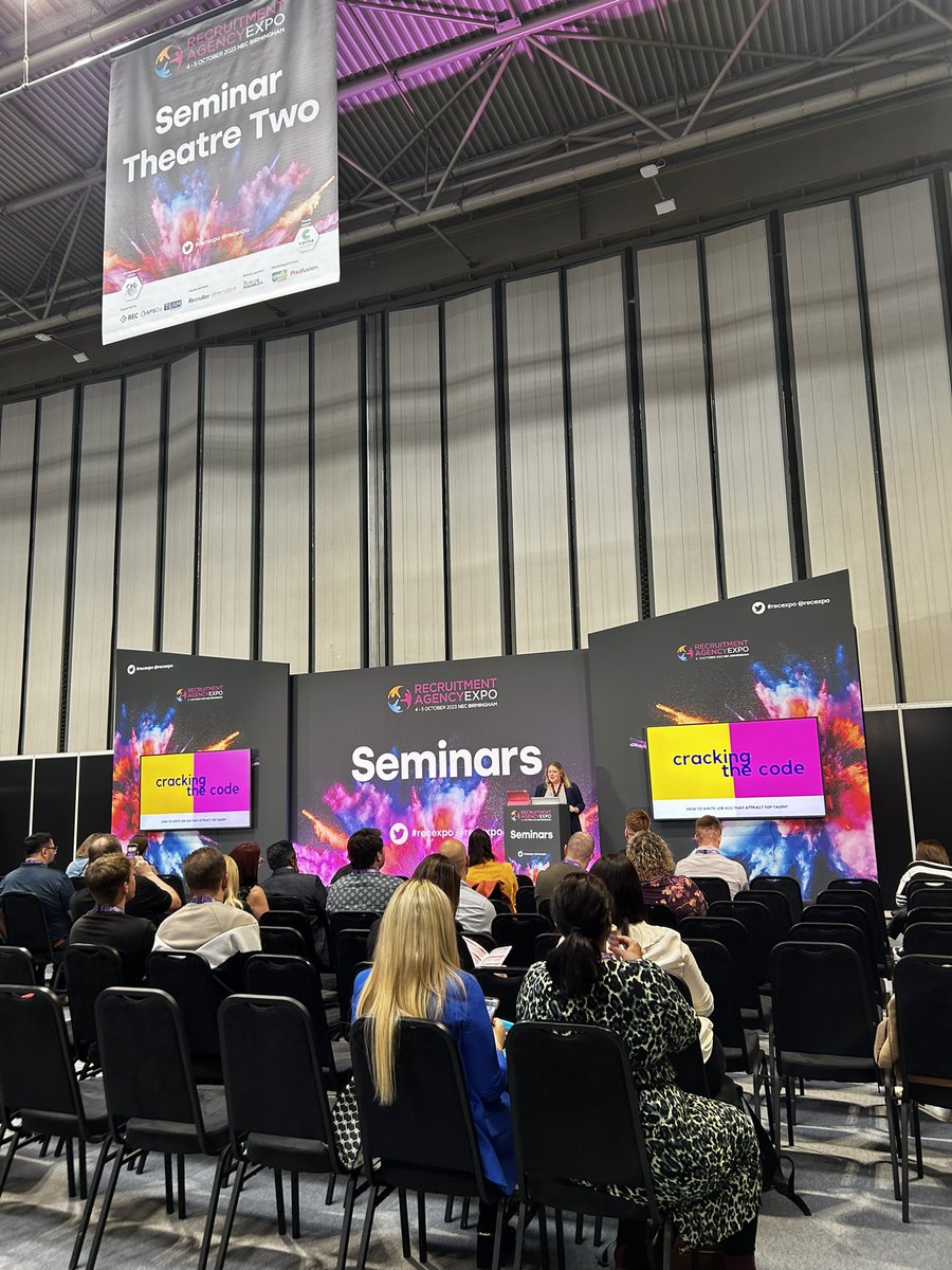 Join Jessica Ross from <a href="/SmashtagSocial/">Smashtag Social</a> in Theatre Two for her talk on Cracking the Code! ✨

#RecExpo2023 #RecExpo #NEC #Birmingham #Recruitment #Staffing #Marketing #Speaker