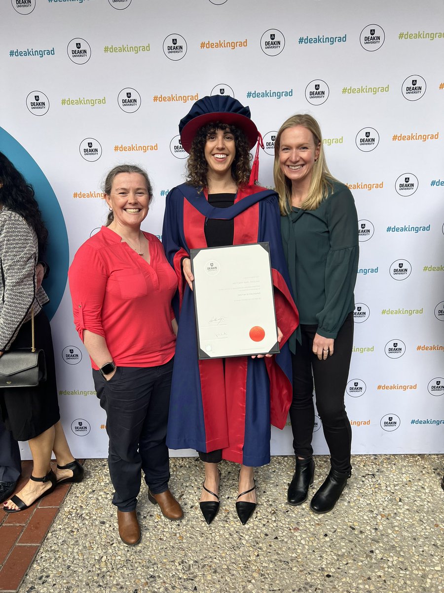 Dr Brittany Swelam (@brittanyswelam) on Twitter photo Celebrating being officially #PhDone with 2/3 of my legendary supervisory team @NickyRidgers <a href="/Lauren_Arundell/">Dr Lauren Arundell</a>
Just missing the incredible @profjsalmon!! 🥹
Immensely grateful for the guidance and wisdom of these 3 brilliant women throughout my PhD journey🙏🏽
<a href="/Deakin/">Deakin University</a> <a href="/DeakinIPAN/">Deakin IPAN</a> Celebrating being officially #PhDone with 2/3 of my legendary supervisory team @NickyRidgers <a href="/Lauren_Arundell/">Dr Lauren Arundell</a>
Just missing the incredible @profjsalmon!! 🥹
Immensely grateful for the guidance and wisdom of these 3 brilliant women throughout my PhD journey🙏🏽
<a href="/Deakin/">Deakin University</a> <a href="/DeakinIPAN/">Deakin IPAN</a>