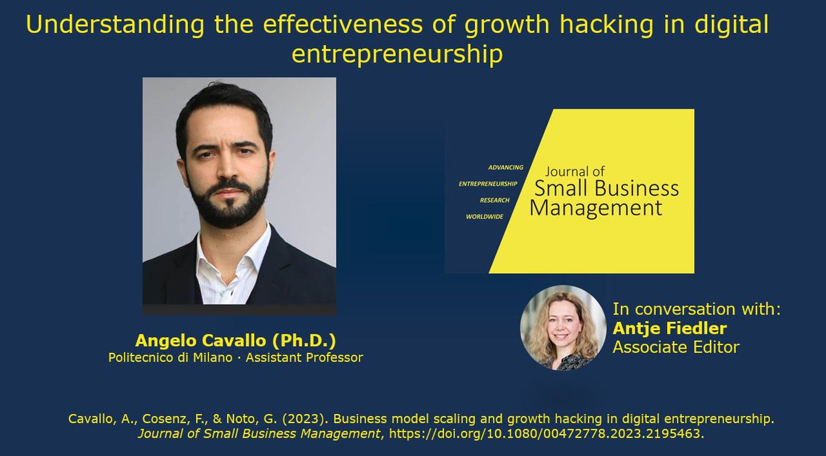 📢Angelo Cavallo reflects on Business model scaling and growth hacking in digital entrepreneurship, published in <a href="/the_JSBM/">JSBM</a>🚀

📽️ Watch the video [9:22 min] lnkd.in/enDm7dmV 

➡️Find the article here: lnkd.in/ek4ucexu