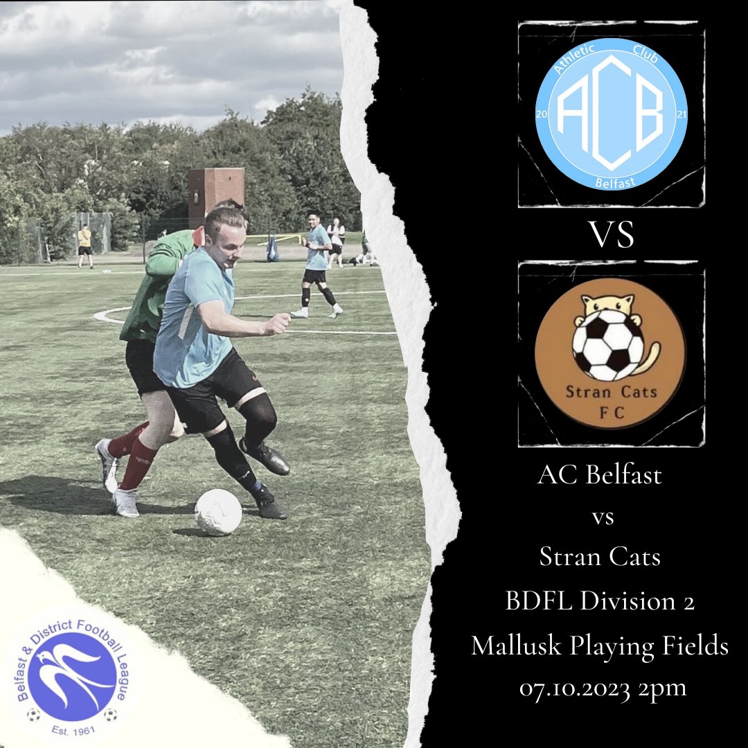 ACBelfast's tweet photo. This Saturday sees the firsts head back up to Mallusk to take on high scoring Stran Cats. All support is welcome and appreciated.

1st vs Stran Cats - 2pm ko
07.10.2023 - Mallusk Playing Fields

#UppaAC #saturdayleaguefootball #belfast #northernireland #theleaguecontinues https://t.co/AqIZkzBSaQ