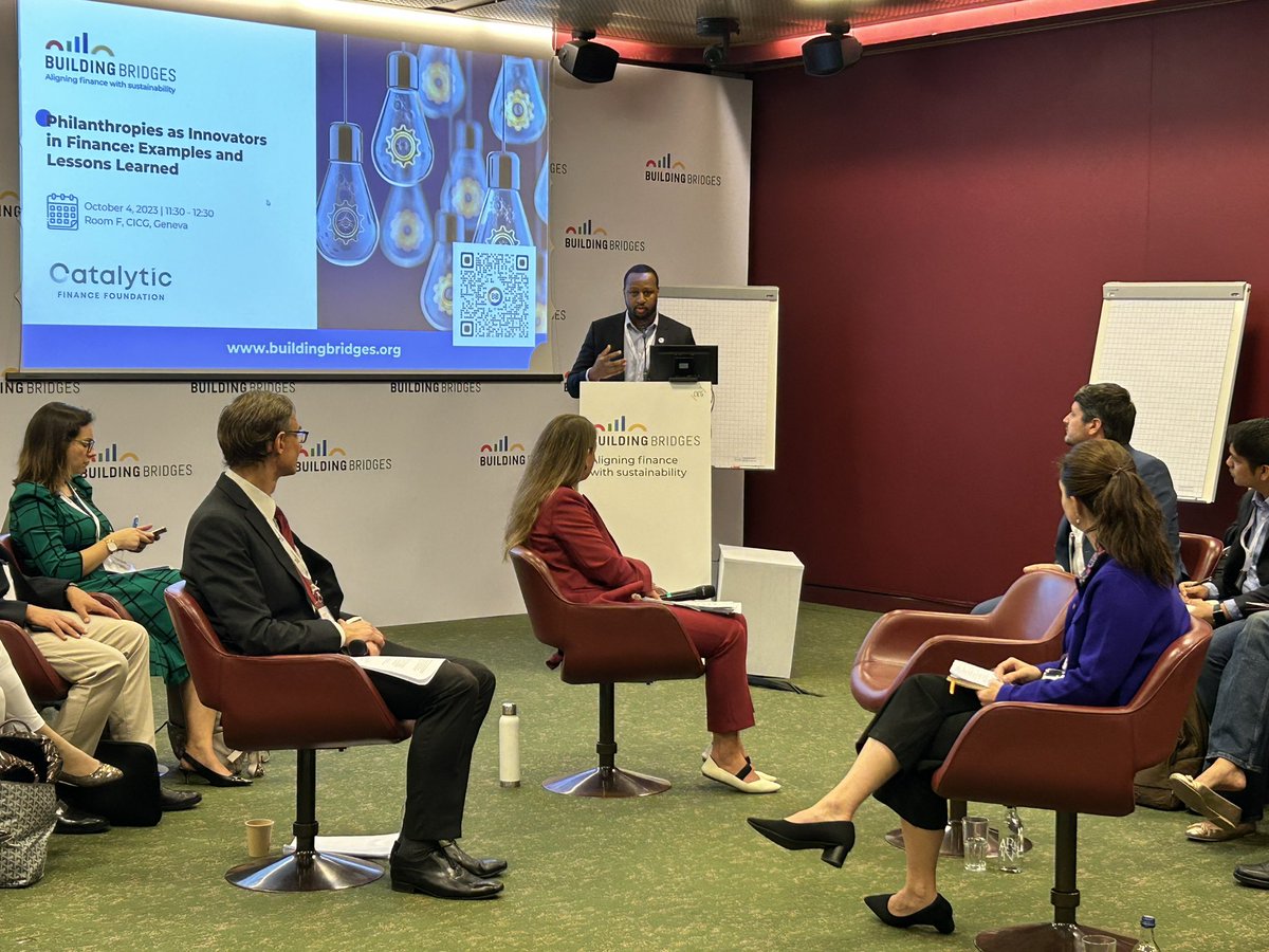 Live from #buildingBridges, <a href="/Catalytic_Fdn/">Catalytic Finance Foundation</a> session on “Philanthropies as Innovators in Finance” with <a href="/bbuchner13/">Barbara Buchner</a>, Maya Ziswiler <a href="/UBS/">UBS</a> Optimus Foundation, <a href="/AdamaMko/">Adama MARIKO</a> <a href="/FinanceInCommon/">Finance in Common</a> and Maximilian Martin, <a href="/lombardodier/">Lombard Odier</a> 
#risks #pipeline #leverage