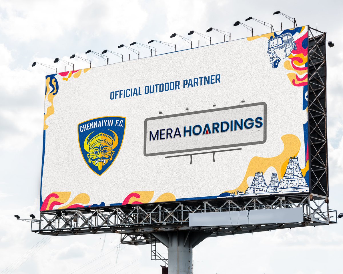 Welcoming Mera Hoardings as our Official Outdoor Partner for the 2023/24 season 🙌

#AllInForChennaiyin | @MeraHoardings