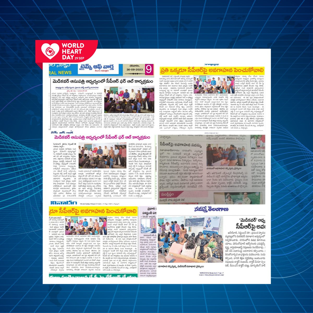 Anil_KrishnaG's tweet photo. On the occasion of World Heart Day, Medicover Hospitals' has committed to spreading awareness about Cardiovascular health and CPR. Through a series of engaging activities, this initiative highlighted the significance of CPR in emergencies. https://t.co/riFtoScy4U