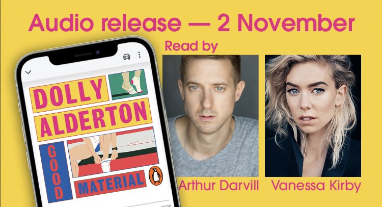 Just under a month to go until #GoodMaterial by Dolly Alperton publishes in audio - and we’re so excited to share that it will be narrated by VANESSA KIRBY and ARTHUR DARVILL! 🧦