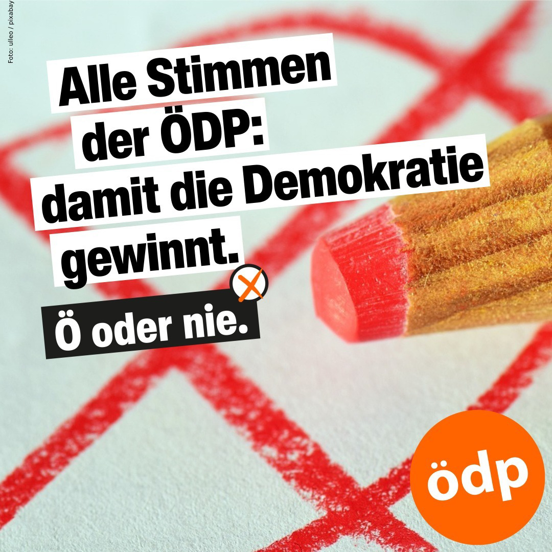 Wenn man #ÖDP wählt, gewinnt die #Demokratie! Kleine Parteien erzeugen z.B. politischen Wettbewerb – und mit der #Wahlkampfkostenrückerstattung können wir wichtige Projekte wie das #Volksbegehren #RettetdieBienen finanzieren. Deshalb: am 8.10. #ÖDP!
Mehr: oedp-bayern.de/aktuelles/komp…
