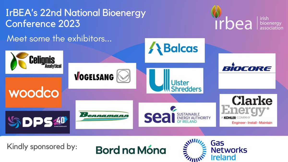 📢 Joining @IrishBioenergy  & exhibiting at the National Bioenergy Conference Thursday 12th October #irbeaconf23
@SEAI_ie @Celignis @ClarkeEnergy @BalcasEnergy @UlsterShredders @Celignis @DpsWater
@BiomassForToday
nationalbioenergyconference.ie
👉https://…ioenergyconferenceIRE23.eventbrite.ie