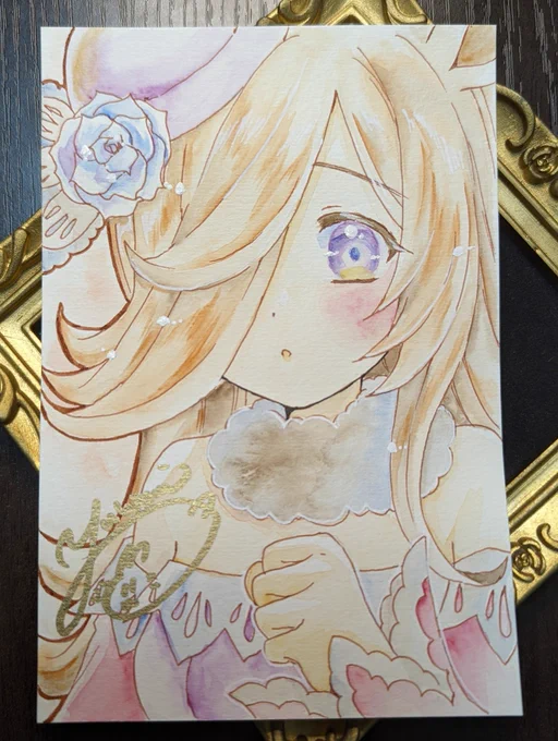 水彩初ライスずっとデジタルでやって来たからアナログは特によわよわで·····c(⌒っ.ω.)っ水彩·····色作るのとかめちゃくちゃ難しーーc(⌒っ.ω.)っ灰色を表現するの難しすぎん·····? #ウマ娘 #ライスシャワー 
