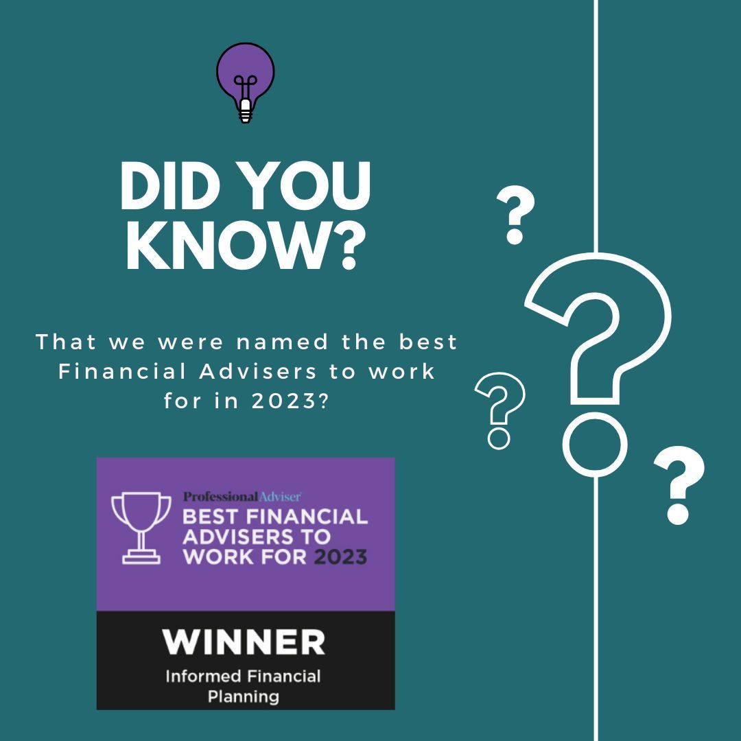 Did you know Informed Financial Planning were named as the Best Advisers to work for by industry publication, Professional Adviser? 💡🏆

We wonder what 2024 will hold for IFP 👀🤞