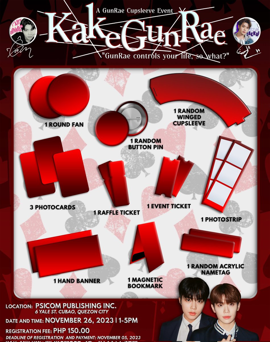 KimTaeraePHL's tweet image. ♠️♣️KAKEGUNRAE♥️♦️
 "Gunrae controls your life, so what?"

🚨 Attention FILO ZE_ROSES, KKULTARAES AND GEONPPANGDAN!🌹

We invite you to an exciting event that will bring you to a place like "Hyakkaou Private Academy" with @KimTaeraePHL &amp;amp; @ParkGunwookPHL at our KAKEGURUI themed…