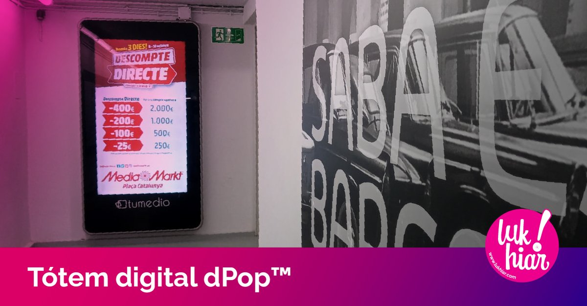 dPop™, nuestro primer soporte de #digitalsignage, ¡es lo que necesitas para presentar tus contenidos de forma dinámica! 🙌  Explora sus opciones y descubre su versión táctil, dDit™, y su versión de pared, dPoi™ 👉 bit.ly/3RIlH9i