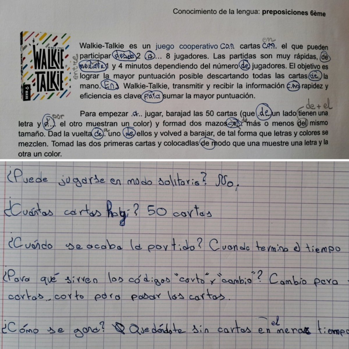 sorayarevuelta_'s tweet image. Protagonista de la secuencia didáctica: Walkie Talkie @DevirIberia
Completamos y buscamos🔎 preposiciones en las reglas del juego + comprensión lectora antes de jugar y ampliar vocabulario
#aprendizajebasadoenjuegos #ABJ #Competencialingüística  #gramática #léxico @SEstrasburgo