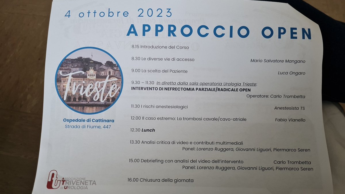 Carlo Trombetta (@trombetta_carl) on Twitter photo L' Ass. Triveneta : live surgery di un tumore del rene molto complesso con approccio "open". Ringrazio i miei Collaboratori <a href="/gioliguori33/">Giovanni Liguori</a> <a href="/ongarluc_1991/">Luca Ongaro</a> <a href="/GiulioRossin/">Giulio Rossin</a>, i dott. Costi, Danuso e Tafuro anestesisti ed infermieri <a href="/UrologiaTrieste/">Dept. of Urology | University of Trieste</a> <a href="/UniTrieste/">Università di Trieste</a> L' Ass. Triveneta : live surgery di un tumore del rene molto complesso con approccio "open". Ringrazio i miei Collaboratori <a href="/gioliguori33/">Giovanni Liguori</a> <a href="/ongarluc_1991/">Luca Ongaro</a> <a href="/GiulioRossin/">Giulio Rossin</a>, i dott. Costi, Danuso e Tafuro anestesisti ed infermieri <a href="/UrologiaTrieste/">Dept. of Urology | University of Trieste</a> <a href="/UniTrieste/">Università di Trieste</a>
