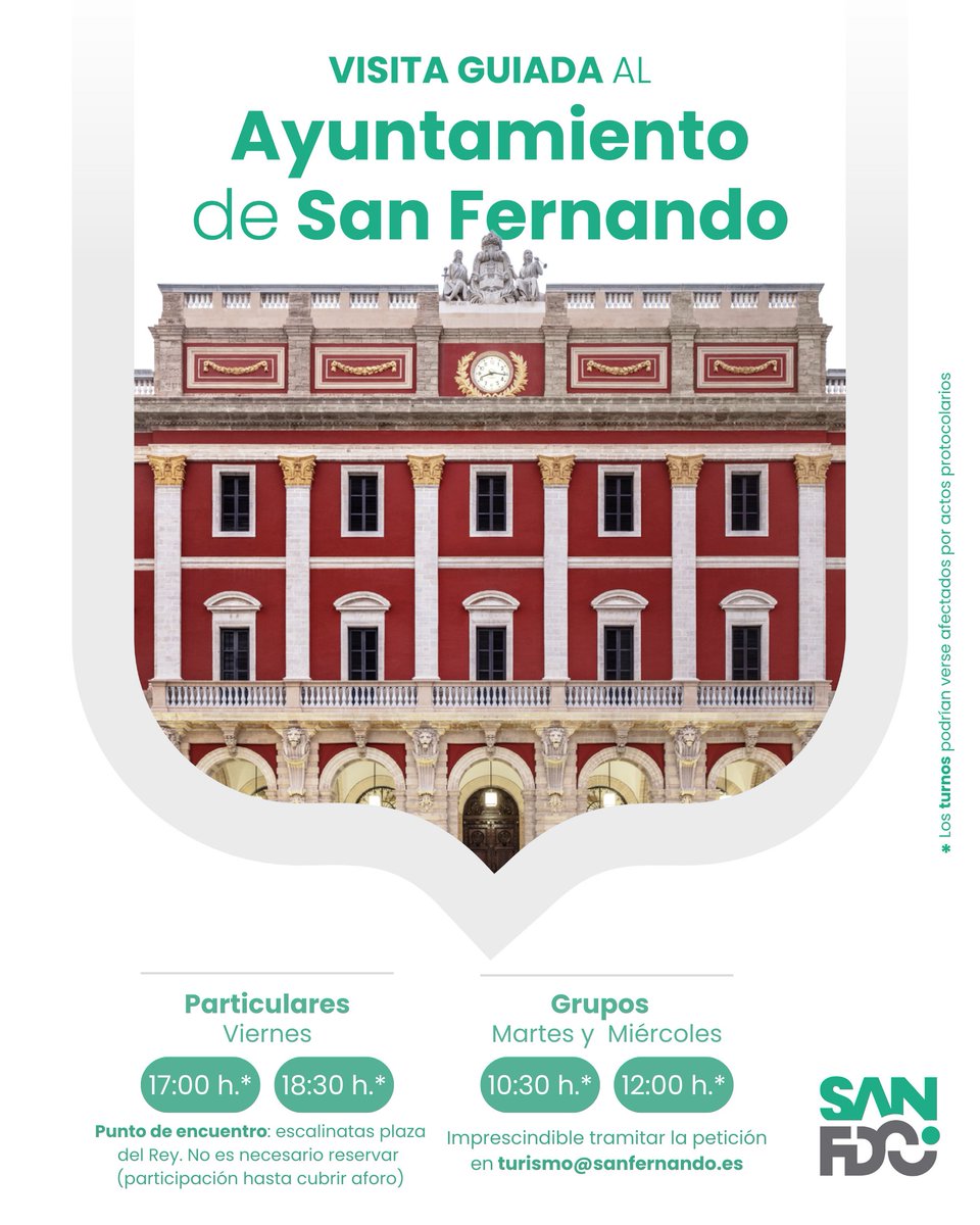 Sfdoturismo's tweet photo. ¿𝗤𝘂𝗶𝗲𝗿𝗲𝘀 𝗰𝗼𝗻𝗼𝗰𝗲𝗿 𝗲𝗹 𝗔𝘆𝘂𝗻𝘁𝗮𝗺𝗶𝗲𝗻𝘁𝗼 𝗺𝗮𝘀 𝗴𝗿𝗮𝗻𝗱𝗲 𝗱𝗲 𝗔𝗻𝗱𝗮𝗹𝘂𝗰í𝗮?😍
Todos los viernes, desde el 13 de octubre ,puedes realizar una visita guiada a nuestro Ayuntamiento a las 17.00 y a las 18.30h! 😃
No es necesario reservar. Entrada libre. https://t.co/lRjf98D1Px