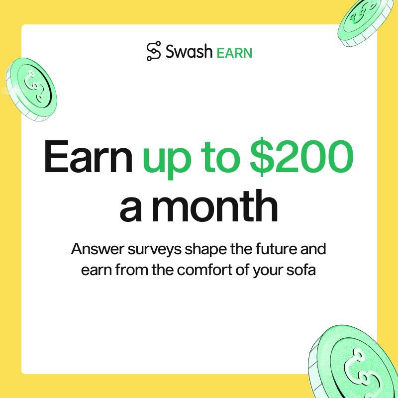 swashapp's tweet photo. If you ever found yourself Googling phrases like ‘how to earn online’ and ‘passive income’, you've come the right place 💚

Get Swash Earn, start filling out surveys and start earning like a pro 😎