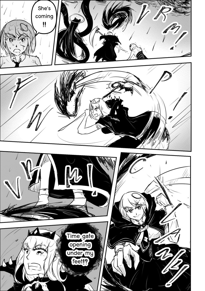 Lavendulan's tweet photo. [Fan manga] Black Amelia: Timeline Annihilator PART II - FINAL CHAPTER (Pages 22-23)
(Read right to left)

#BlackAmelia #HololiveEN #holoMyth #AlterAme #hololiveALT #holoENlore #EvilAme #manga #ameliart #artsofashes #絵ニックス #Inart #callillust #kronillust #クロニーラ https://t.co/3o3bJYrblX