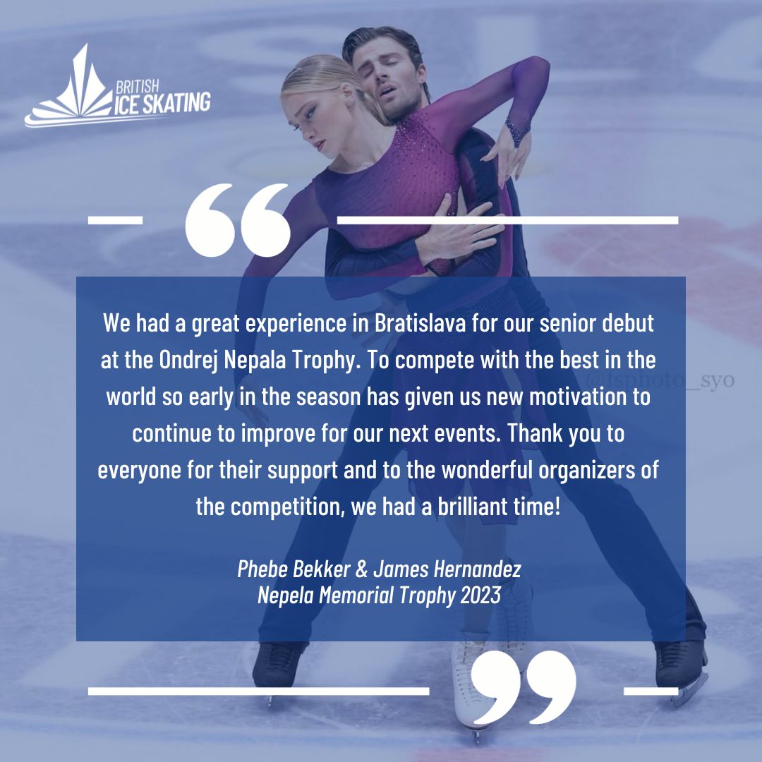 🇬🇧 Congratulations to Phebe Bekker and James Hernandez, who made their Senior ice dance debut last week with a brilliant 8th place finish at the Challenger Series Nepela Memorial in Bratislava 🙌

#BekkerHernandez #IceDance #NepelaMemorial #FigureSkating #SeniorDebut
