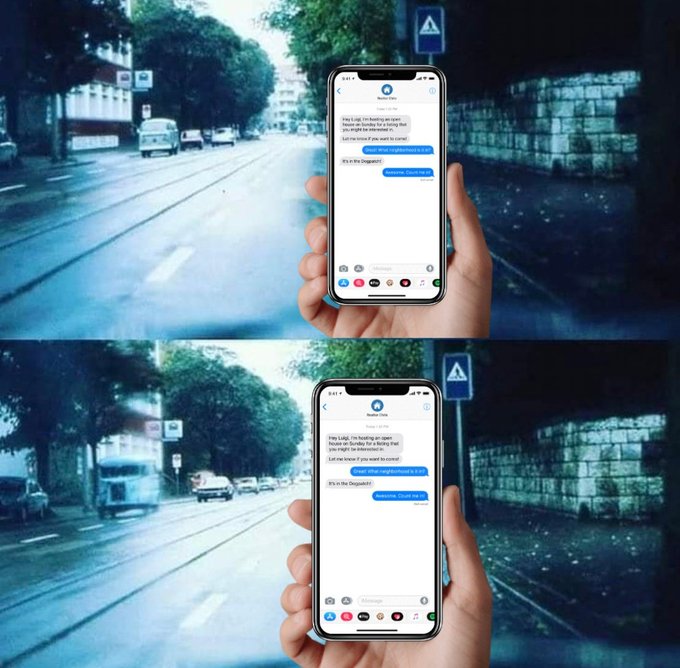 tony_eh's tweet photo. @MPSSpecials The same child is in both photos,  a driver not paying attention, looking at their phone, isn't go to see them regardless of what they're wearing. https://t.co/RWXKuJ5Af2