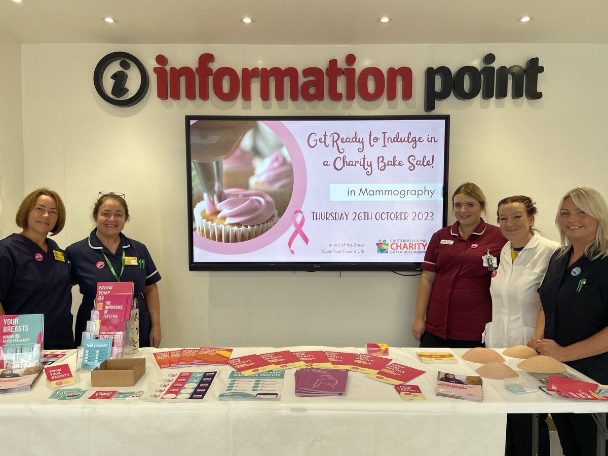 The Breast Team are in our main entrance today, raising awareness of #BreastCancerAwarenessMonth There's lots to get involved including a bra bank, a raffle and a bake sale throughout October. Pop along and say hi 👋to the team and take away some resources to share.