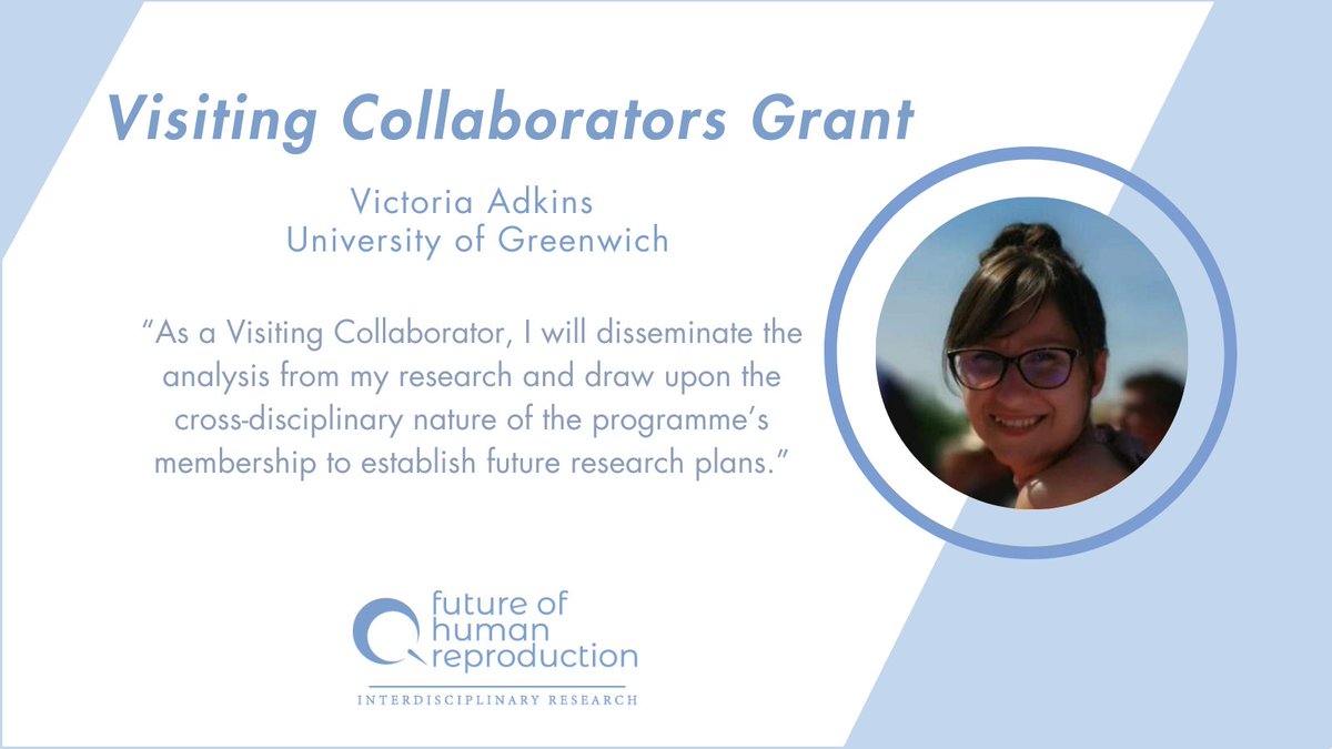 Future of Human Reproduction (@futureofrepro) on Twitter photo Victoria Adkins (<a href="/VickyAdkins1990/">Dr Victoria Adkins</a>) from <a href="/UniofGreenwich/">Uni of Greenwich</a> has been awarded a Visiting Collaborators Grant to share her research findings on healthcare professionals’ views on partial ectogenesis.
Find out more here: tinyurl.com/zdmuk65y 6/7 Victoria Adkins (<a href="/VickyAdkins1990/">Dr Victoria Adkins</a>) from <a href="/UniofGreenwich/">Uni of Greenwich</a> has been awarded a Visiting Collaborators Grant to share her research findings on healthcare professionals’ views on partial ectogenesis.
Find out more here: tinyurl.com/zdmuk65y 6/7
