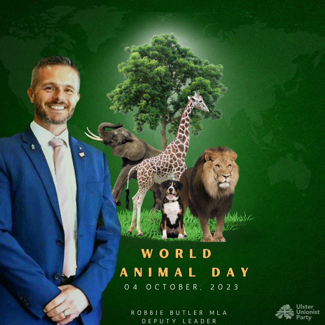 RobbieButlerMLA's tweet photo. Today on #WorldAnimalDay, we're reminded of the beauty and richness animals bring to our world π. Let's recommit to protecting their habitats and ensuring a future where both people and wildlife thrive together. ππ¦ #NIProud #CoExistence https://t.co/PcebF0Bb1F