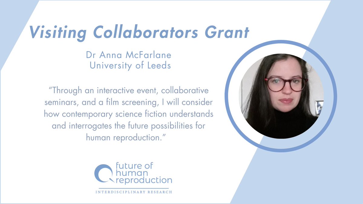 Future of Human Reproduction (@futureofrepro) on Twitter photo Dr Anna McFarlane (<a href="/mariettarosetta/">Dr Anna McFarlane</a>) from <a href="/LeedsUniEnglish/">School of English - University of Leeds</a> has been awarded a Visiting Collaborators Grant to share her research on science fiction and reproductive futures.
Find out more here: tinyurl.com/htbhdh5p 7/7 Dr Anna McFarlane (<a href="/mariettarosetta/">Dr Anna McFarlane</a>) from <a href="/LeedsUniEnglish/">School of English - University of Leeds</a> has been awarded a Visiting Collaborators Grant to share her research on science fiction and reproductive futures.
Find out more here: tinyurl.com/htbhdh5p 7/7