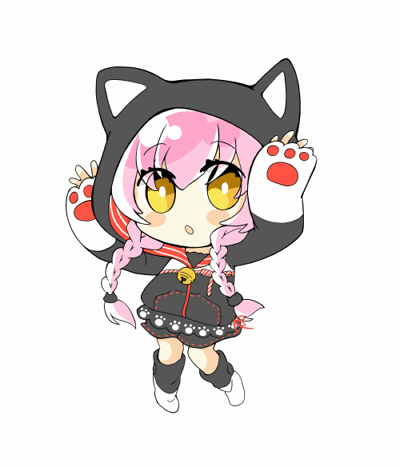 「■ホイッスルめーちゃんアクキー■ねこみみパーカールカちゃんアクキー(5cm×5c」|犬飼＠4/1ありがとうございました！🌟NEOKET4【B50】のイラスト