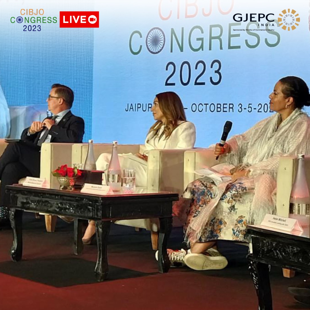 GJEPCIndia's tweet photo. CIBJO CONGRESS 2023 - 1st SESSION (3rd Oct): RESPONSIBLE SOURCING, SUSTAINABILITY and ESG IN THE JEWELLERY INDUSTRY
@CIBJO @minmsme @DoC_GoI 

#GJEPCIndia #CIBJO #CIBJOCongress2023 #Jaipur https://t.co/udx7gYj05O