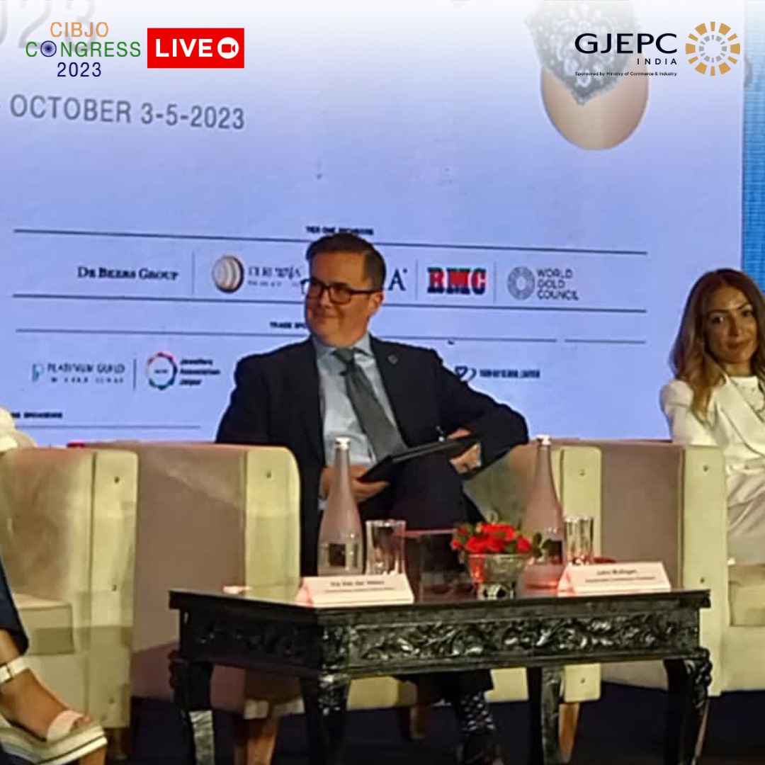 GJEPCIndia's tweet photo. CIBJO CONGRESS 2023 - 1st SESSION (3rd Oct): RESPONSIBLE SOURCING, SUSTAINABILITY and ESG IN THE JEWELLERY INDUSTRY
@CIBJO @minmsme @DoC_GoI 

#GJEPCIndia #CIBJO #CIBJOCongress2023 #Jaipur https://t.co/udx7gYj05O