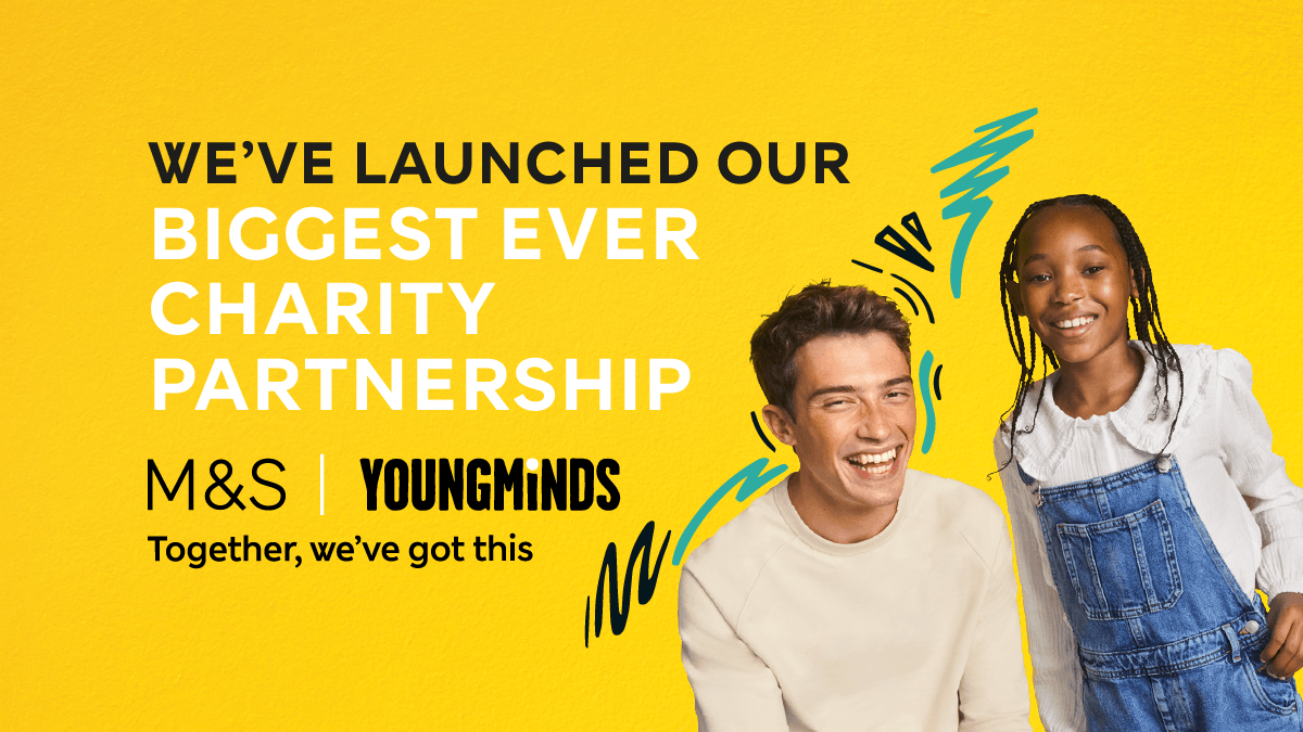 MachinStuart1's tweet photo. Today we're launching our biggest ever charity partnership by teaming up with @YoungMindsUK.

Over the next 3 years we'll raise £5m to support young people struggling with their mental health, starting with a £1m donation from M&S to kick things off.

Big thanks to @laurabunt and the Young Minds team. I know it's going to be a brilliant partnership!

@marksandspencer