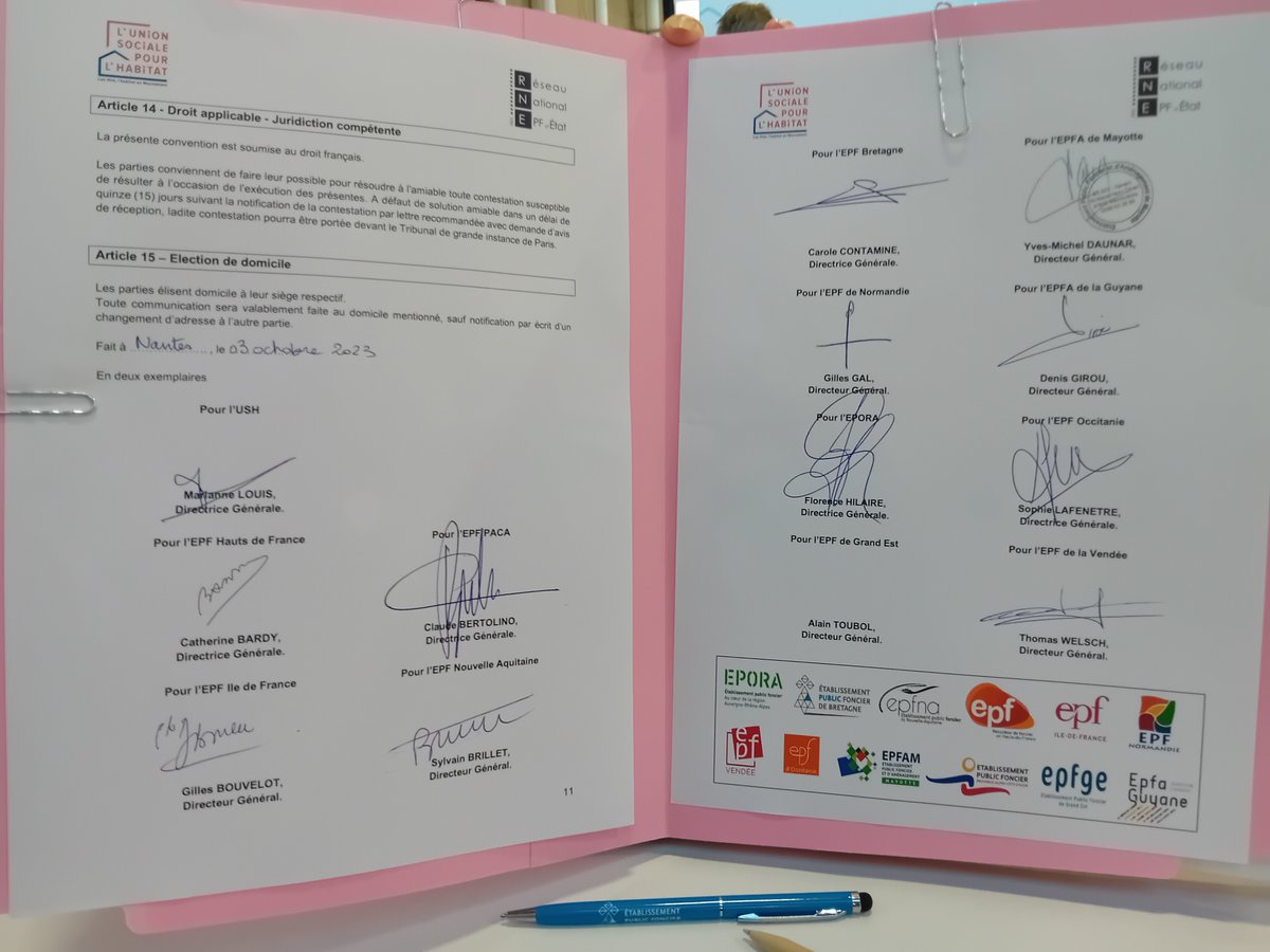 𝗖𝗢𝗡𝗚𝗥𝗘𝗦 𝗨𝗦𝗛 𝟮𝟬𝟮𝟯 - 𝗡𝗮𝗻𝘁𝗲𝘀

Pour cette première journée du congrès HLM, le Réseau National des EPF d'Etat et <a href="/UnionHlm/">UnionHlm</a> ont signé pour la première fois une convention de partenariat✒ 

👉vu.fr/ekYt #USH 

#USH #EPF