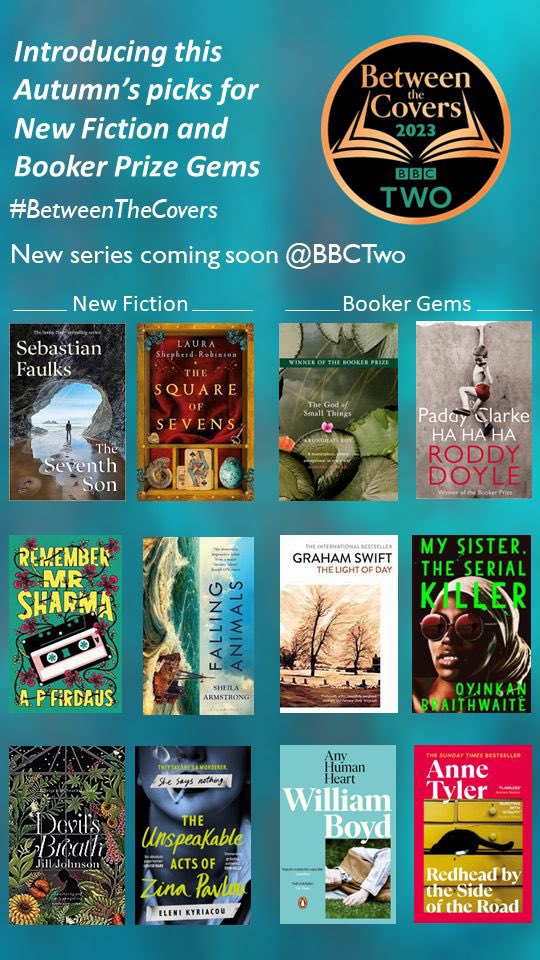 You’re cordially invited back to our lovely book club! Been busy reading 6 new beauties from @SebastianFaulks @LauraSRobinson @Abhi_Firdaus @Sheela_no_gig
@WriterJJohnson
@elenikwriter & 6 brilliant booker gems for series 7 of #betweenthecovers returning to @BBCTwo soon 🤩📚❤️