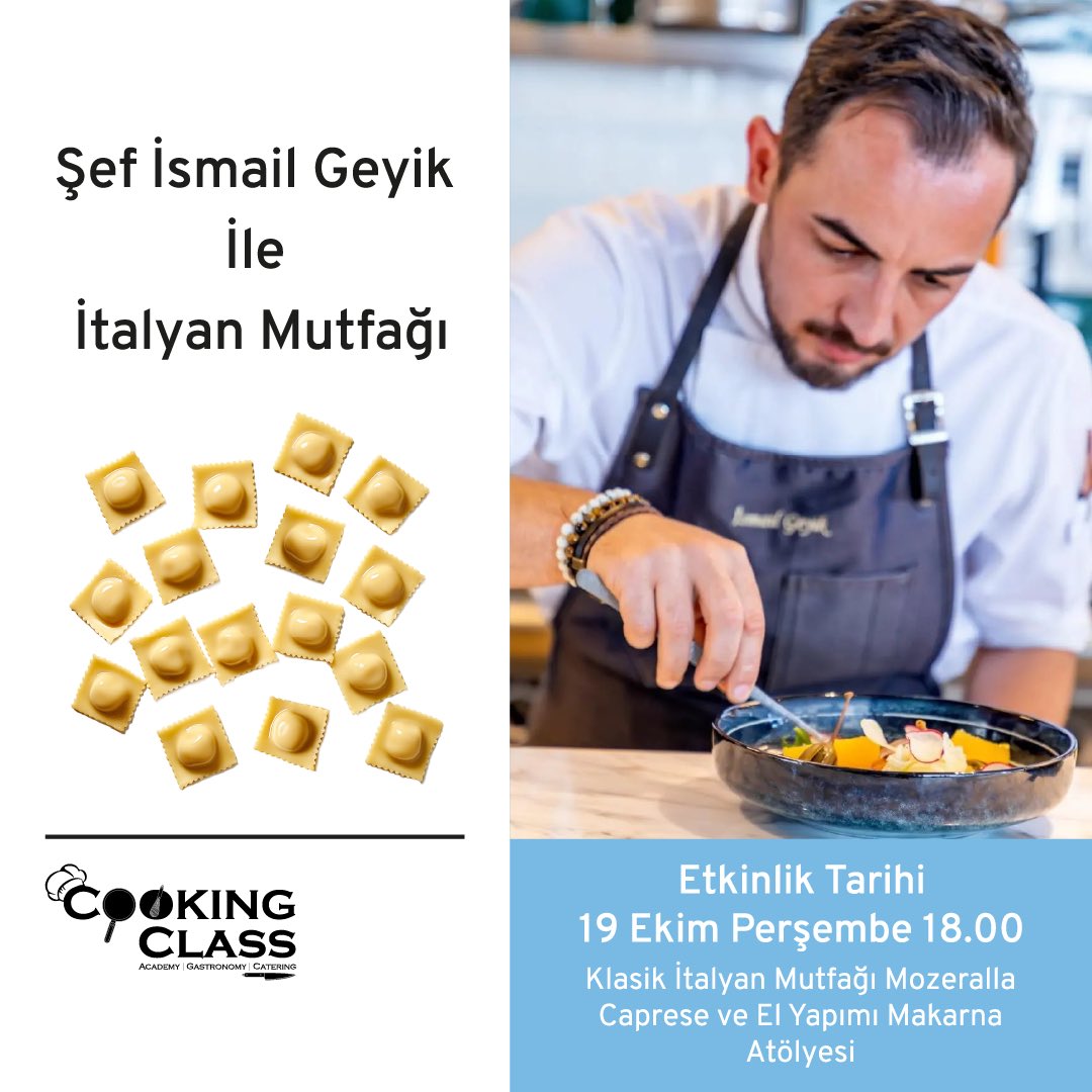 Ziyaretçi Şefimiz İsmail Geyik ile yapacağımız atölye için DM’den ulaşabilir ya da aşağıda yer alan linkten kayıt olabilirsiniz.
biletix.com/etkinlik/2CO17…
İletişim ☎️ : +90 530 788 75 33