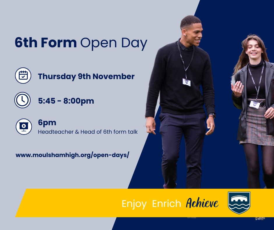 Do you have a child in Year 11? Are you thinking about what is next after GCSE's? Come and see our 'Outstanding' 6th Form on Thursday 9th November, from 5:45 - 8:00pm. #sixthform #outstanding #openday