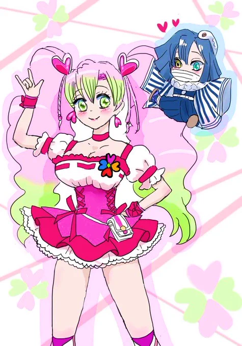 #見た事あるアニメ2つをごちゃまぜにする見た人もやる再掲です!ふれっしゅ… のモチーフとちゃんの鍔が似てるんですよね。 