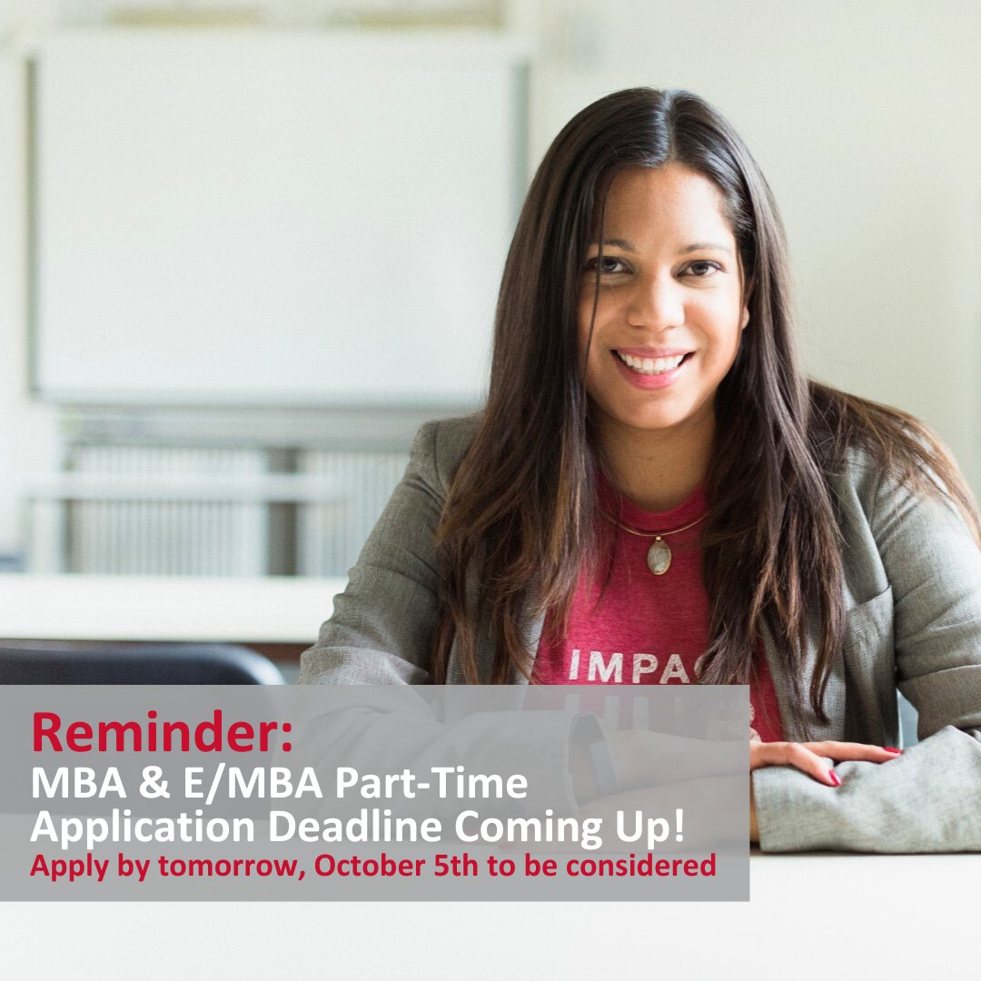 Don't miss our part-time EMBA &amp; MBA programs deadline! ⏰

Don't delay any longer! Head to our website to learn about program options, admission requirements and gather all the essential information you need before the deadline tomorrow! hubs.li/Q0241P_G0