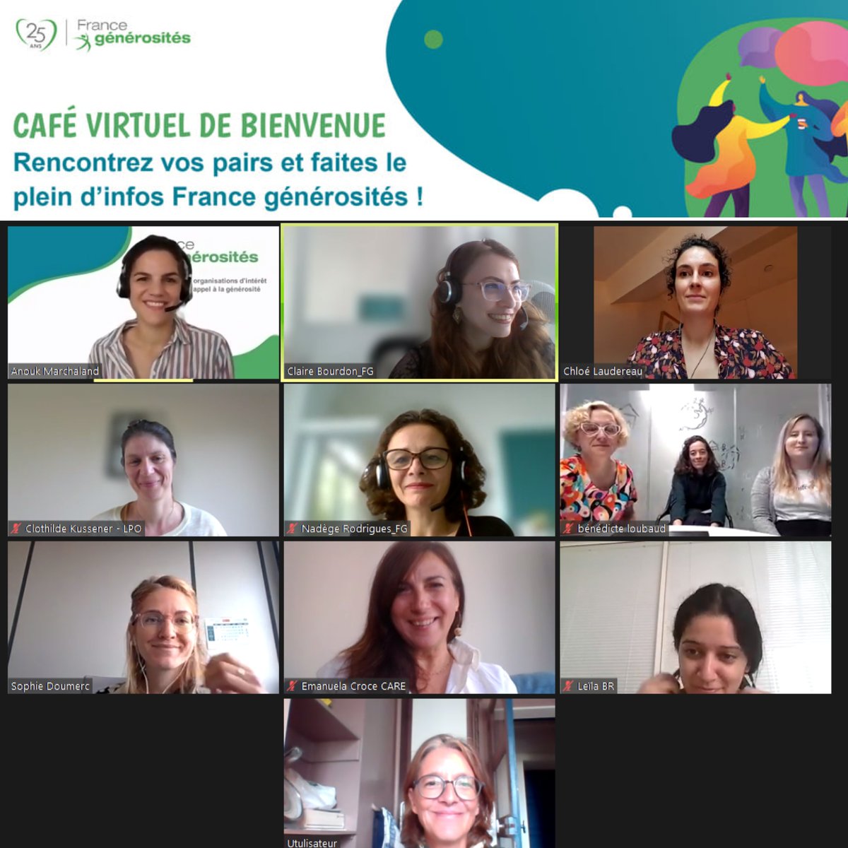À la rencontre de nos nouveaux membres 🤝

Café virtuel ce matin 🍵 pour échanger avec les nouveaux salariés de nos #OSBL membres : faire le plein d'infos + rencontrer ses pairs.

Animée par <a href="/eClaireBourdon/">Claire Bourdon</a>, chargée d'animation du réseau. Notre #réseauFG est notre force !