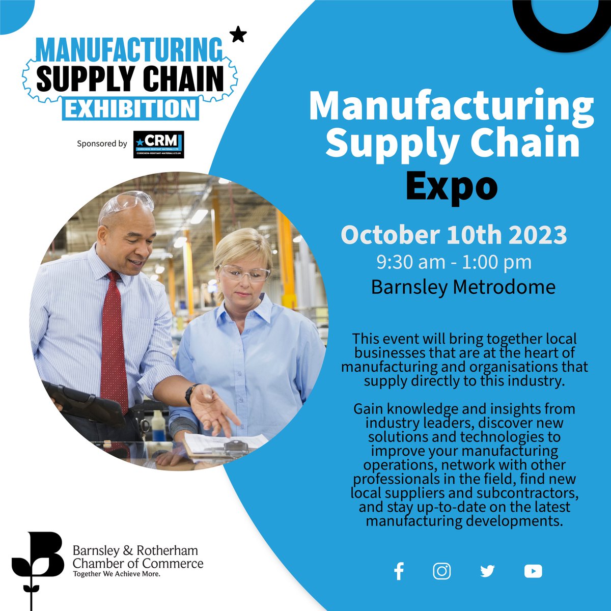 We're excited to join @madeinyorks at <a href="/brchamberuk/">Barnsley & Rotherham Chamber of Commerce</a>  #manufacturing supply chain expo to talk to manufacturers about how #PR can help:

✅ Grow their business
✅ Attract talent
✅ Build value ahead of a business sale/exit
✅ Communicate in a crisis
✅ …and more.

See you there!