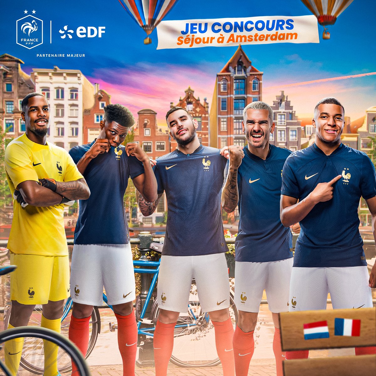 EDF_Foot's tweet photo. 🎟 JEU CONCOURS EXCEPTIONNEL 🎟
Nos Bleus débutent leur rassemblement d'octobre par un déplacement à Amsterdam 🔥 Nous vous offrons un séjour pour aller les soutenir dans leur quête de qualification à la Coupe d'Europe 💪

Pour participer :
1️⃣ RT ce tweet
2️⃣ Follow @energiedufoot https://t.co/SfmjJbuYJy