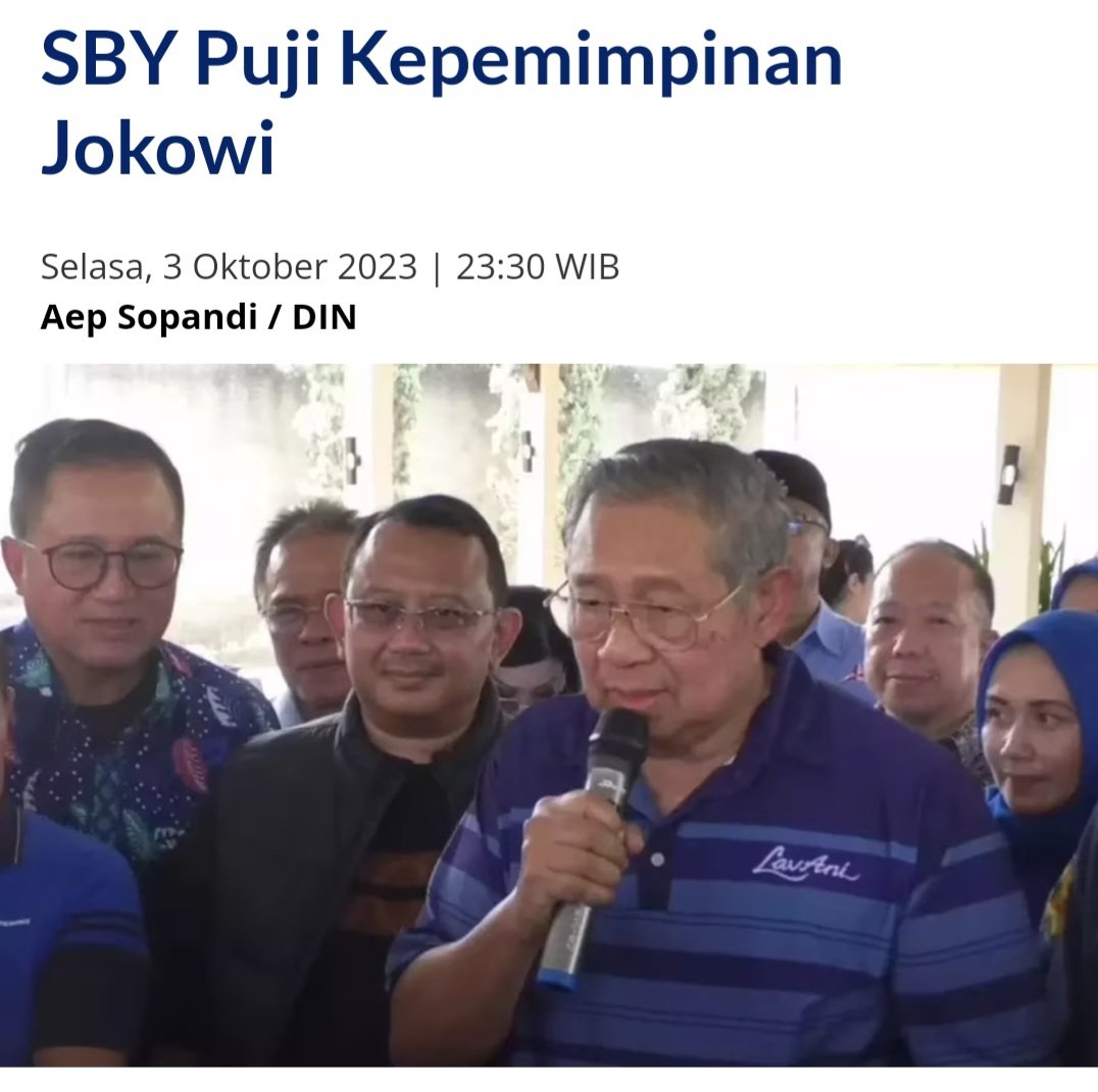 JhonSitorus_18's tweet photo. Begitulah kalo LAGI BUTUH

Puja sana, puji sini. Sodor sana, sodor sini. TAK BERPENDIRIAN, tak punya HARGA DIRI

Dulu hari-hari sibuk MENGKRITIK dan adu GENGSI, sekarang tiba2 datang TERGOPOH2 setelah sang anak DICAMPAKKAN oleh ABAS dan Surya Paloh

Saya tetap Apresiasi pak SBY, apresiasi atas usahanya menyodorkan sang anak agar mau dipinang walau ga punya nilai jual

MISKIN pengalaman, MISKIN IDE apalagi soal Inovasi, jangan ditanyakan

SBY adl BAPAK yang BAIK, baik karena hari2 tuanya sekalipun tetap BERJUANG demi sang anak kesayangan

Dinas Militer tak mungkin lagi bisa dipakai lagi, kecuali hari2 tertentu saja sebagai undangan

Saking baiknya, nama Anak sudah TENGGELAM malah makin diikat dengan BATU. Apa2, mesti SBY yang berurusan, padahal sang anak adl KETUA UMUM

Sudah usia matang, tapi masih dijadikan sebagai BONEKA, hilang dalam gelapnya BAYANG2 bapak yang terlalu GEMUK

Entah jadi apa Demokrat tanpa SBY nanti, entah kemana arah partai ini...atau jangan2 sesuai lambangnya...arahnya bisa keatas...kekanan atau kekiri hehehe

Semangat Pepo