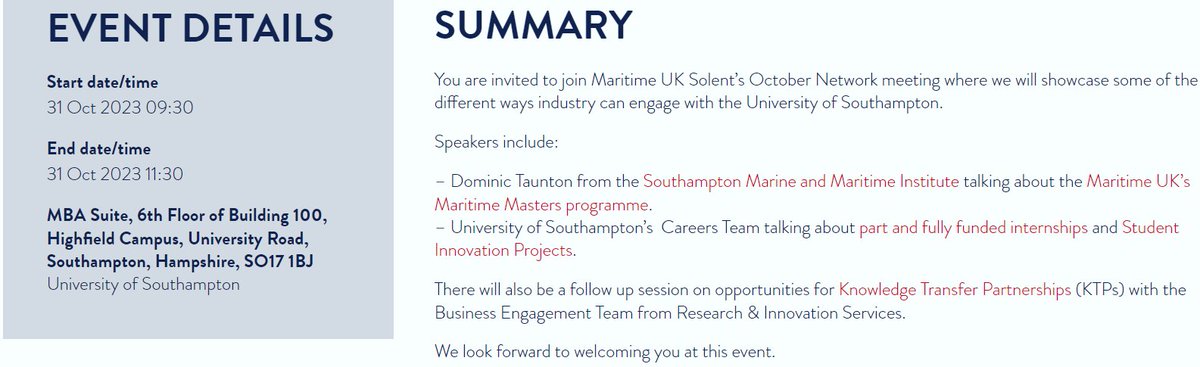 Next <a href="/MUKSolent/">Maritime Solent</a> network meeting <a href="/unisouthampton/">University of Southampton</a> 31/10 9.30am. Register 👇
muksolent.com/events/maritim…. See you there ?