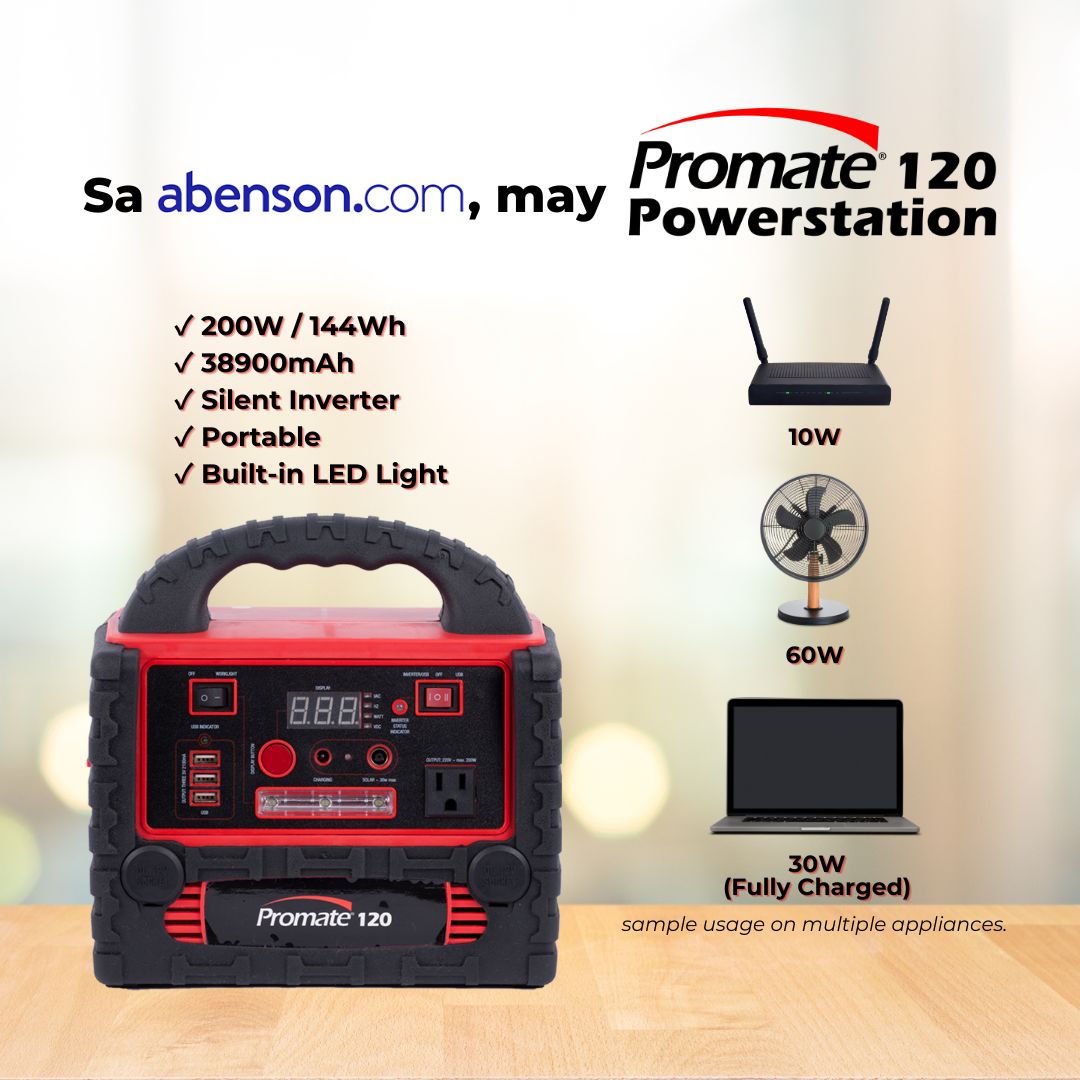 promatephil's tweet image. Check out your Promate 120 Powerstation at abenson.com or the nearest Abenson store!
Shop online: bit.ly/3dZZUIf😉
#Promate #Powerstation #Philippines #TatakPromate #Inverter #Solar #Powerbank #Abenson #LoveAbenson #AmazinglyAwesome #FaveApplianceStore