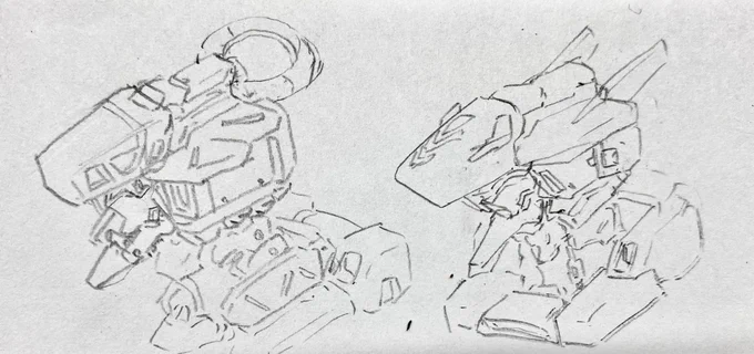秋津島開発の飛燕君。 デザイン難航中、首から下はまだない。左は試作機、右は完成品のイメージ。