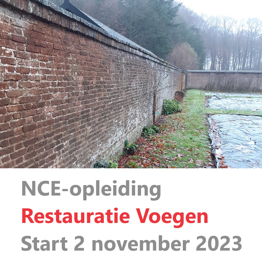 Op 2 november willen we starten met de opleiding Restauratie Voegen bij Landgoed Vollenhoven in De Bilt. De deelnemers krijgen hier de kans om de praktijkoefeningen uit te voeren op de historische tuinmuur rond de moestuin van het landgoed. Info/aanmelden: erfgoedopleidingen.nl/nce-opleidinge…