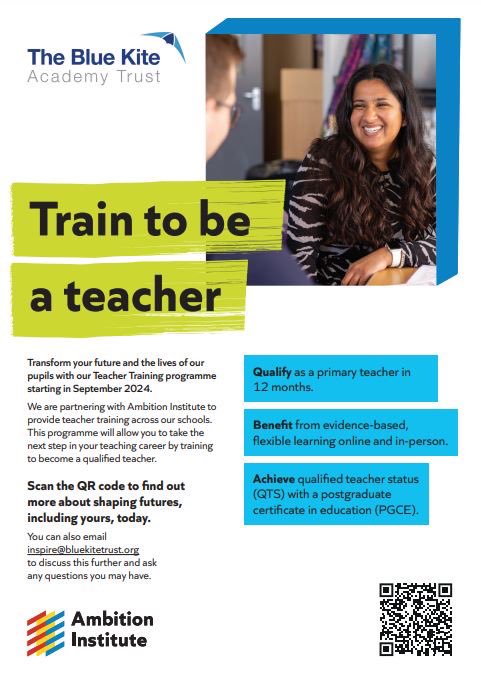🧑🏻‍🏫 Applications for our Teacher Training Programme are now open! 

Kickstart your teaching career today 💫 

Apply now ➡️: www2.ambition.org.uk/l/330231/2023-…

<a href="/bluekitetrust/">Blue Kite Academy</a> <a href="/Ambition_Inst/">Ambition Institute</a>